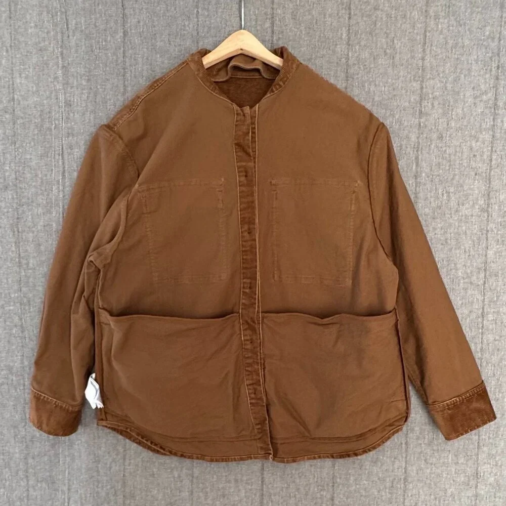 Banana Republic Corduroy Brown Button Front Shaket Chore Farm Jacket Size Medium - Picture 10 of 13